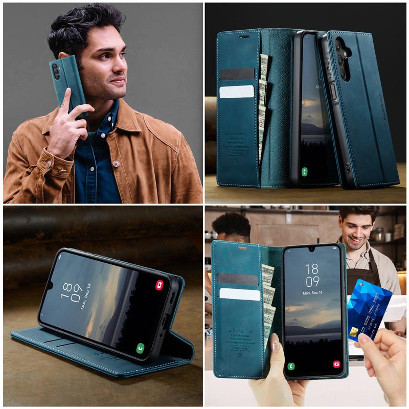 Magnetic Flip Leather Phone Case For Samsung Galaxy S25 FE S24 S23 Plus S22 S21 S20 Ultra A17 A56 A36 A16 A55 A35 A15 A54 A34 A14 A53 A13 Wallet Cover