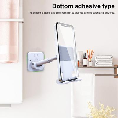 Support de téléphone portable réglable en hauteur à 90 degrés, rotation anti-secousses, support mural universel pour téléphone portable