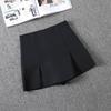 Petite High-Waist-Sommerrock-Shorts in Schwarz mit Schlitz in A-Linie