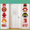 Cartoon Fire Protection Theme Birthday Party Decor Door Hanging For Kids Event