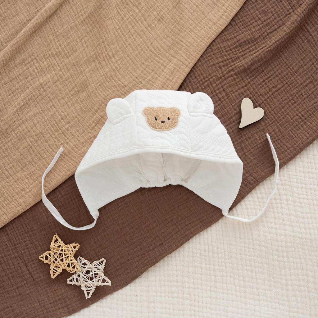Unisex Yenidoğan Bebek Şapkası, 0-3 Ay, Saf Pamuk, Yumuşak, Çift Katmanlı, Sonbahar/Kış için İdeal