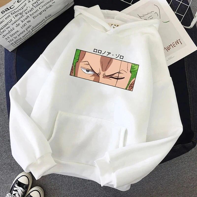 Nové Unisex ONE PIECE Anime Hoody Cloth Harajuku Streetwear Cool Unisex Topy Pro volný čas Žhavé Roronoa Zoro Eyes Tištěné Mikiny Unisex