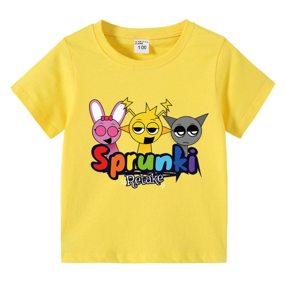 Cartoon Sprunki T-shirt Kids Incredibo T-shirt Toddler Girl Short-sleeved Blouse Boy Summer Clothing Children's Clothing