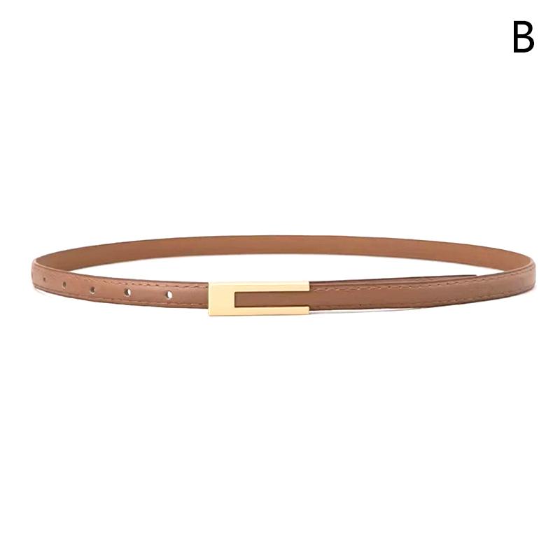

Женский корейский ремень из искусственной кожи с тонким поясом, металлические аксессуары, базовый ремень для женщин, повседневный пористый регулируемый ремень