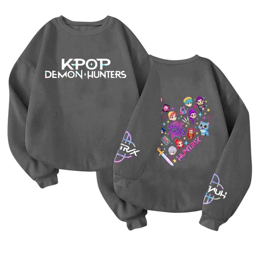 Children's Fashionable Lightweight Long-sleeved Round Neck Pullover With Pockets Printed Pullover