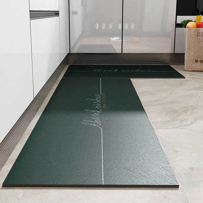 Kitchen Floor Mat Pvc Leather Waterproof Carpet Home Decoration Solid Color Rug Anti-oil Non-slip Foot Mats Alfombra