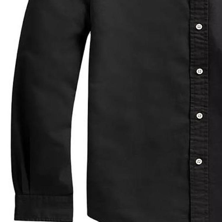 Polo Ralph Lauren Ss23 Einfarbiges Logo Besticktes Langarmhemd Herrenhemden Schwarz 710767828-001