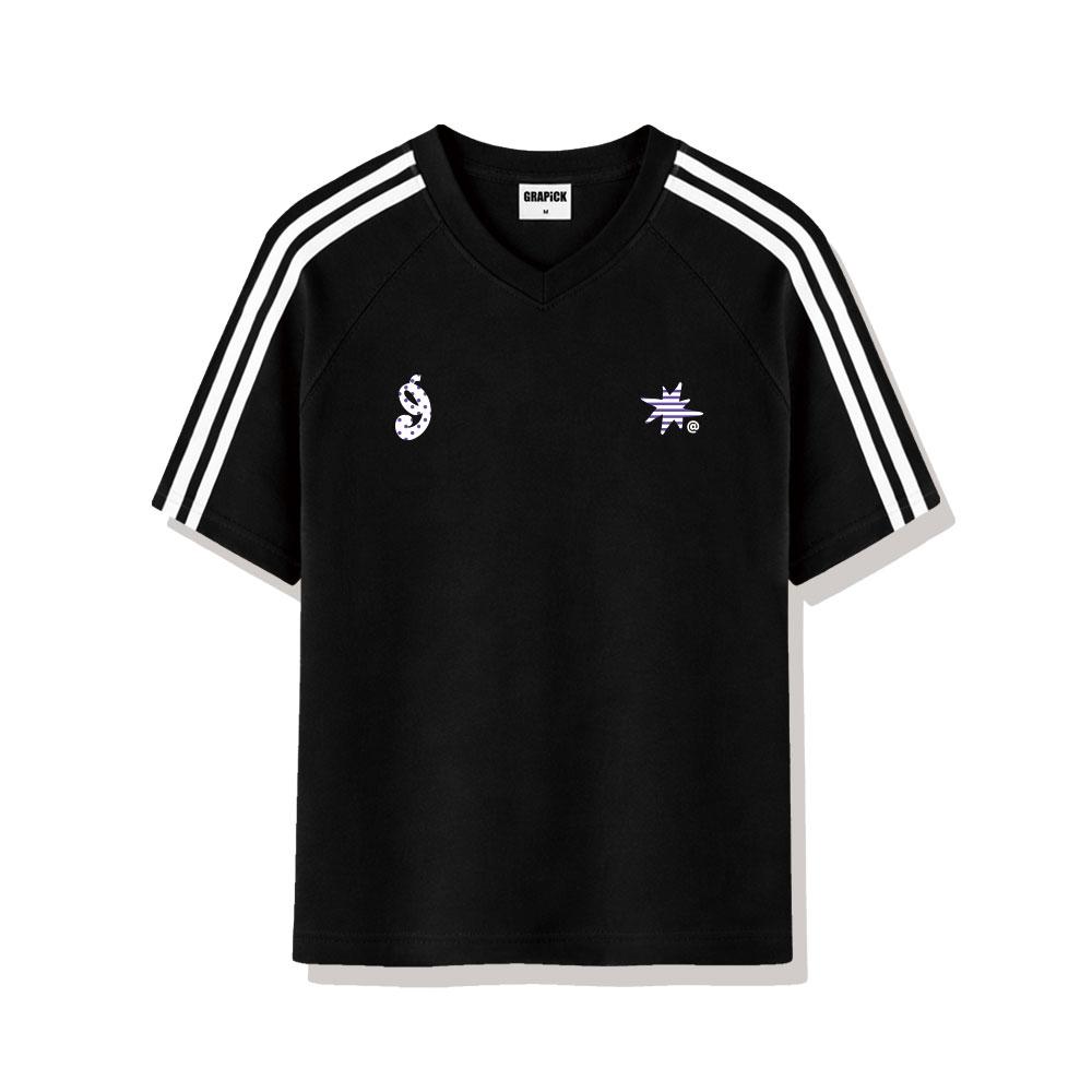Geulapig Dove Track V-Neck Short Sleeve T-Shirt 4 Colors [Grsv_1502]