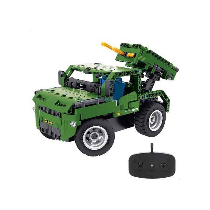 Jeu de construction voiture radiocommandée - COLORBABY - Camion militaire - 364 pièces - 2 en 1 - Vert foncé