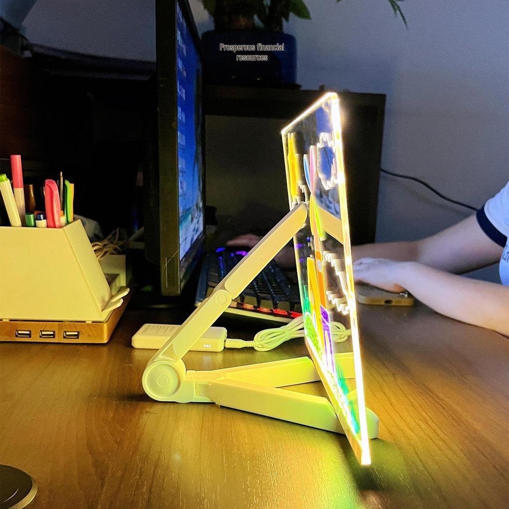 DIY Fluoreszierende Zeichentafel für Kinder - Abwischbar, Leuchtend, Transparente Nachrichtentafel Staffelei