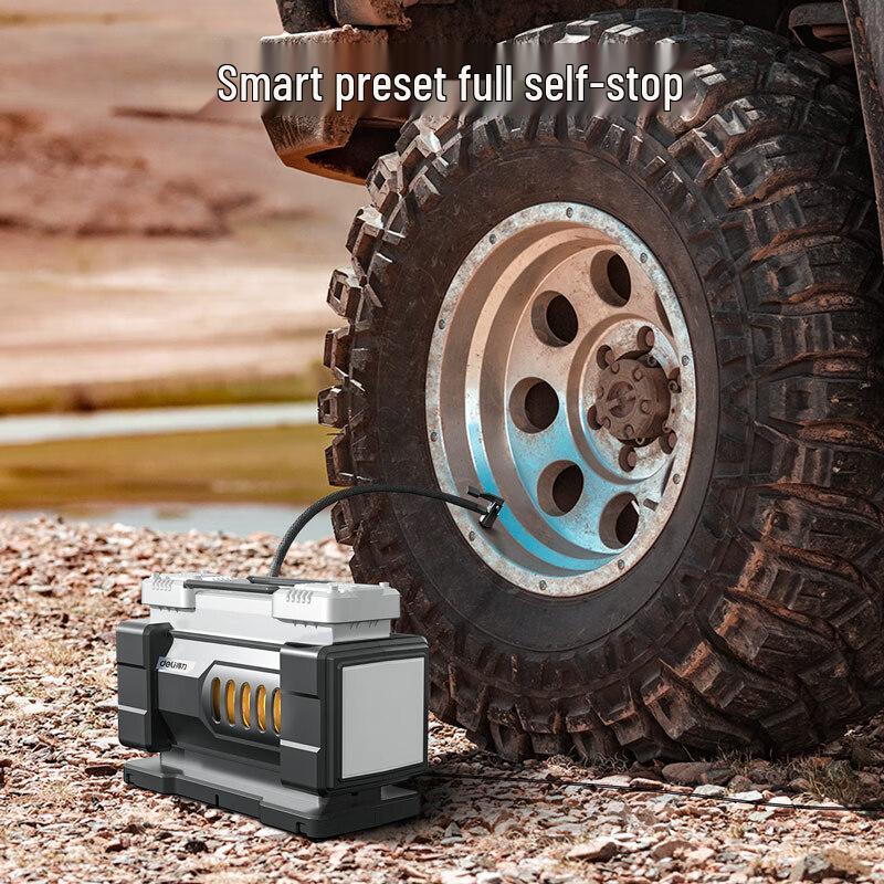 Deli Dual-Cylinder Car Air Pump