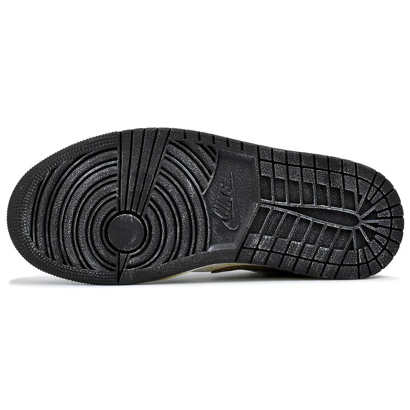 Jordan Air Jordan 1 Abrasion Resistant Low top Vintage Basketball Shoes Women's Black White Gold DC0774-200(Team96-)