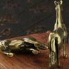 Antique Metal War Horse Statue Carving Traditional Chinese Fengshuis Home Office Decors Sculpture With Stable Base