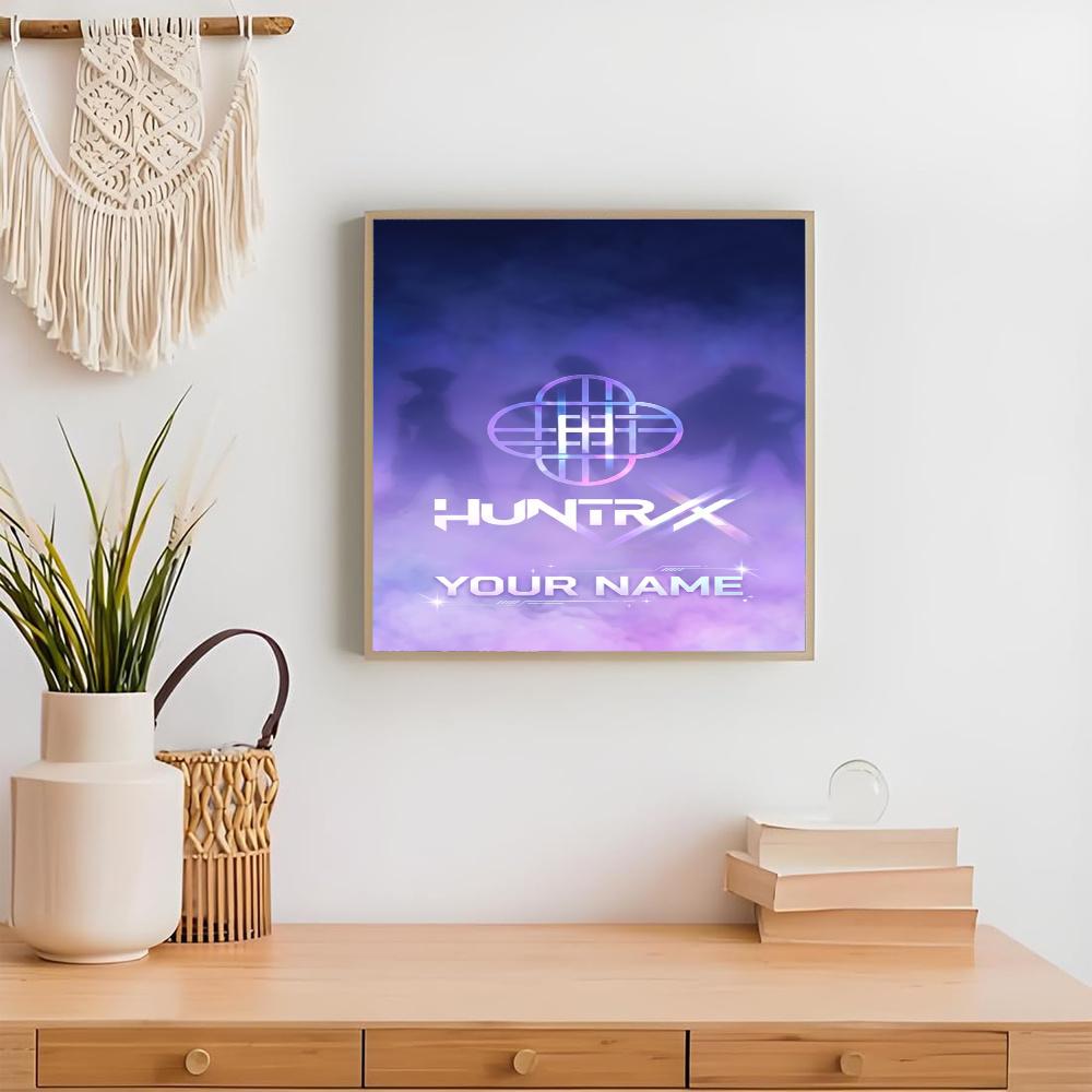 Kpop Demon Hunters Customize Your Name Diamond Painting Round Diamond Rhinestones Mosaic Diamond Embroidery Wall Paintings Rhinestones Gift Frameless