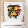 Creative 3D Breaking Wall Dinosaur Toilet & Wall Sticker Self-Adhesive Removable for Kids Bedroom Living Room Home Decor