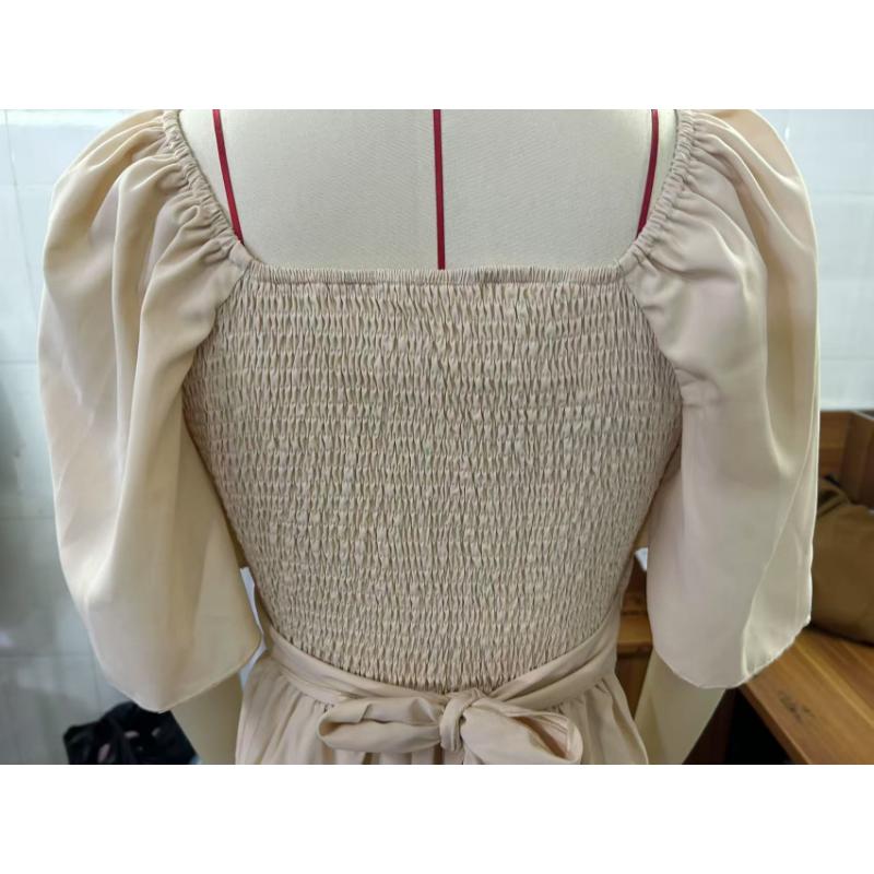 Vestido Mini de Verano Cruzado con Cuello en V Color Sólido Cintura Alta Dobladillo con Volantes Manga Corta Acampanada Elegante Casual Fiesta Cita Uso Diario Vestido de Sol