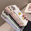 Pouzdro na telefon Cartoon Giraffy Plating pro iPhone 11 13 15 Samsung Galaxy A52 Xiaomi Redmi 12C Note 10 Pro Oneplus měkké obaly na smartphone