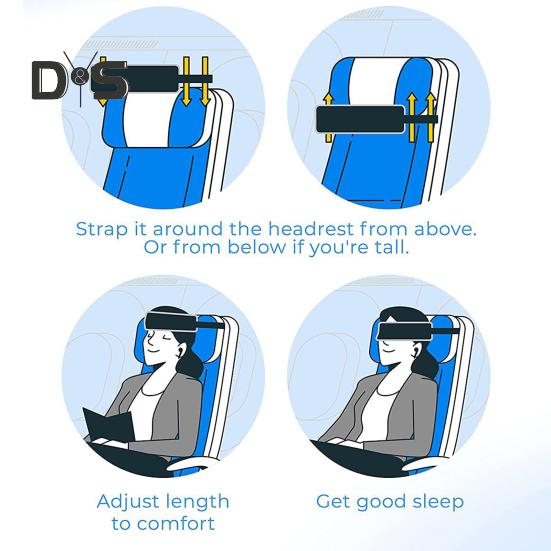 1/2Pcs Travel Pillow Adjustable Headrest Strap for Airplanes Cars Universal Neck Head Support Band for Head Bobbing