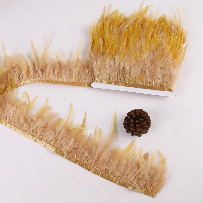 Diy White Feather White Tip Cloth Strip Jewelry Handicraft Decoration Wedding Dress Skirt Clothing Accessories