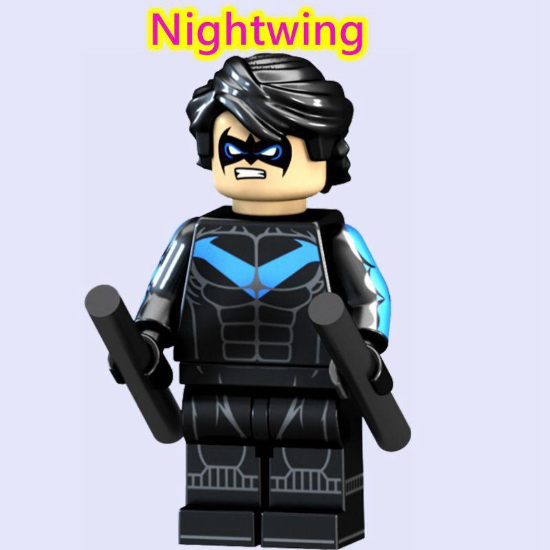 Teen Titans Nightwing Robin Arkham Knight Compatible with Marvel Minifigures Toy DC Movie Riddler Black Flash Building Blocks Educational Toys
