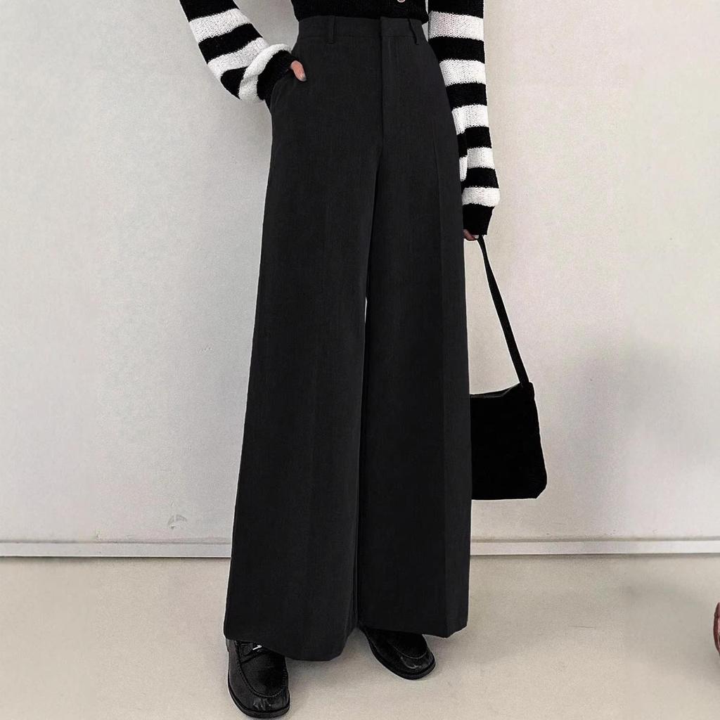 Petite High-Waist Straight-Leg Formal Trousers for Women