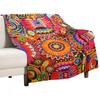 Mexická Barevná Huichol Mexický Design Deky Velká Útulná Královská Velikost Vintage Lidové Umění - Přehoz na Deku Deku na Zdřímnutí