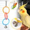 Bird Crawling Toy Parrot Hanging Colored Ring Bell Climbing Training Relieve Boredom Cockatoo Budgerigar Bird Cage Decoration