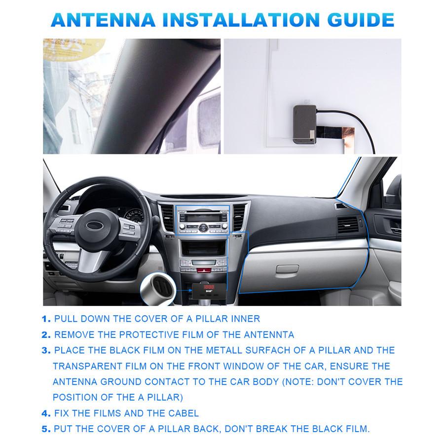 New 4-channel High Power Output In-Dash Car Stereo Aux USB/SD/FM/WMA/MP3/WAV Radio Player +Car DAB Radio Signal Receiver  Antenna  DAB Decoding Box