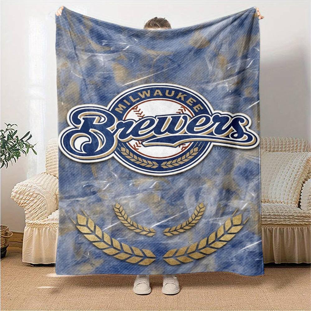 Milwaukee Brewers Druck Flanelldecke Hohe Qualität Warm Bequem Decke für Alle Jahreszeiten Perfekt für Geschenke Heimdekoration
