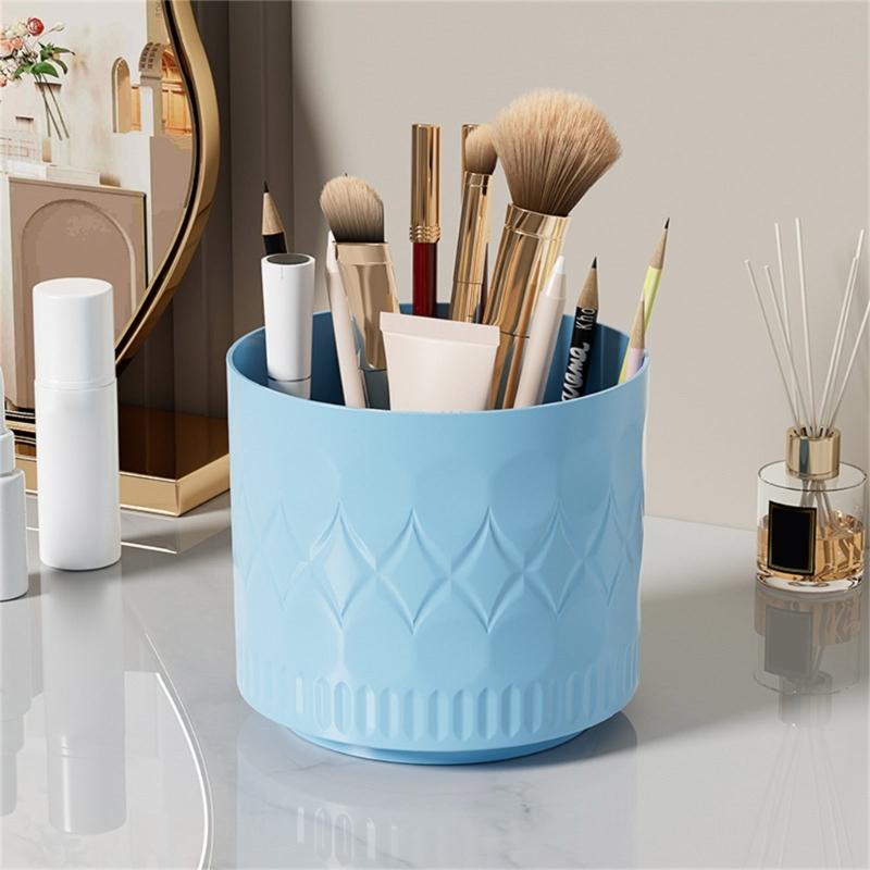 Drillless Cosmetic Brush Holder 360 Degree Rotating Spacious Makeup Organizers Cups For Desk Bathroom Countertop