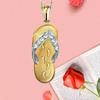 Creative Beach Slipper Pendant Necklace Gold Plated Chain Holiday Jewelry Gift