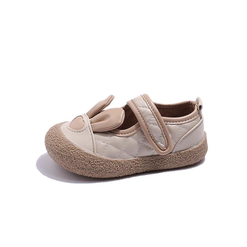 Kinderlederschuh Frühling neu Mädchen Lederschuhe weiche Sohle rutschfest Mädchenschuh niedliche Hasenschuhe Mode Kinder Einzelschuh