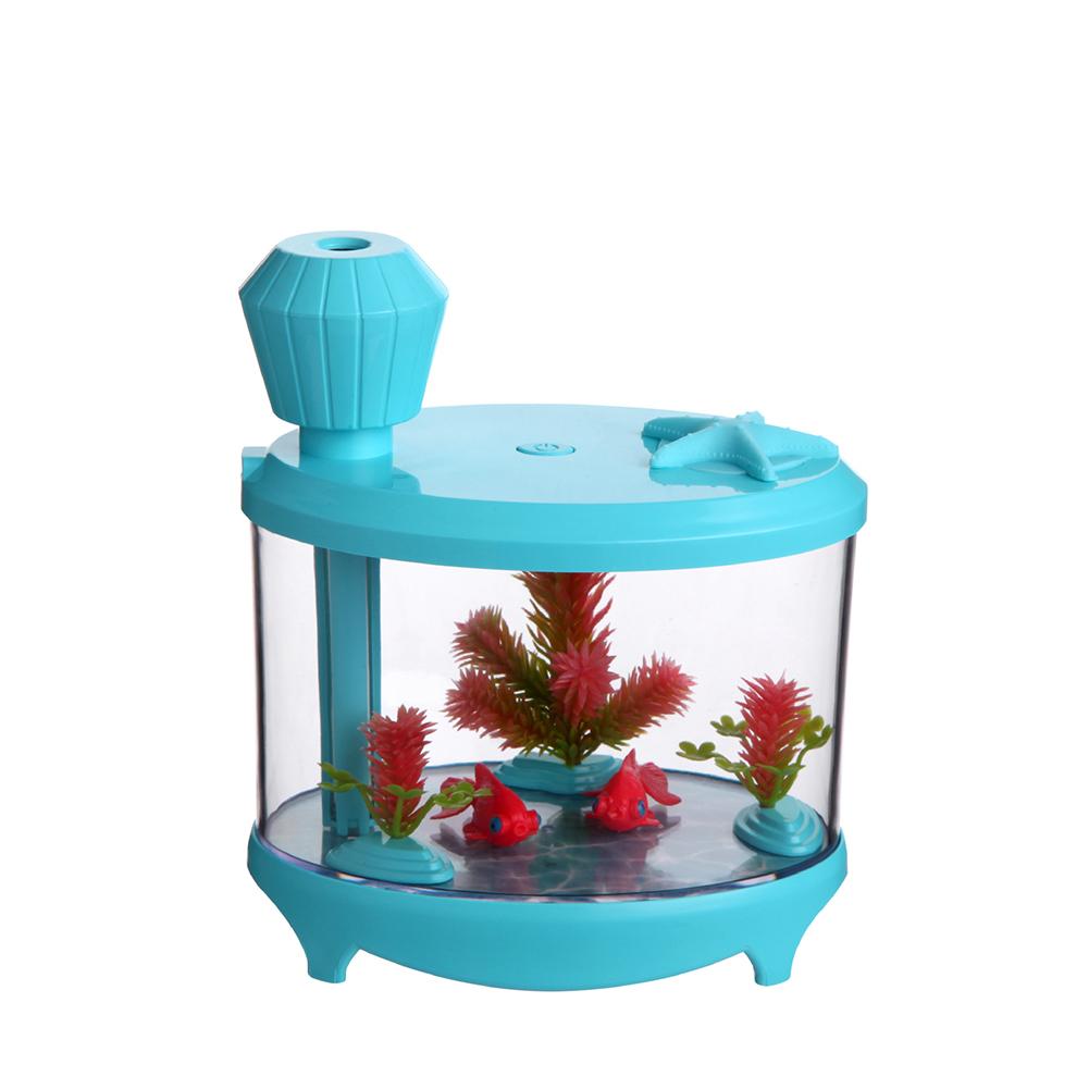 

Fish Tank Mini Humidifier With 460ml Water Tank Household Usb Water Diffuser With Colorful Night Light Blue