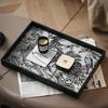 Elegant Leather Decorative Tray for Coffee Table - Ideal for Candles, Perfume, and Cosmetics