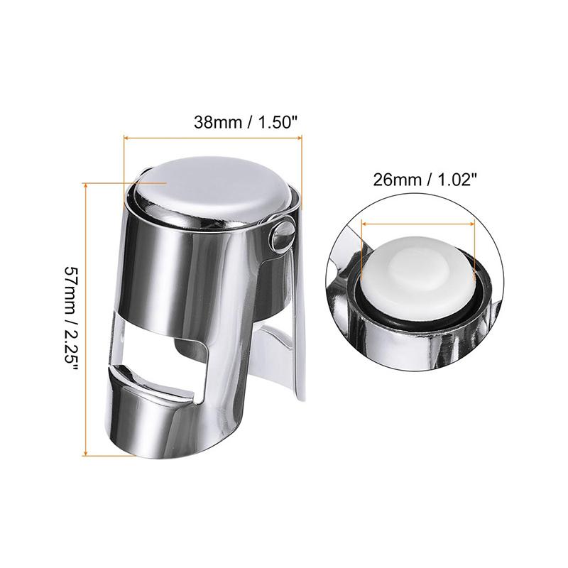 1Pcs Champagne Bottle Stopper Stainless Steel Sparkling Grape Wine Bottle Plug Vacuum Sealer Bottle Liquor Flow Stopper Cap Bar