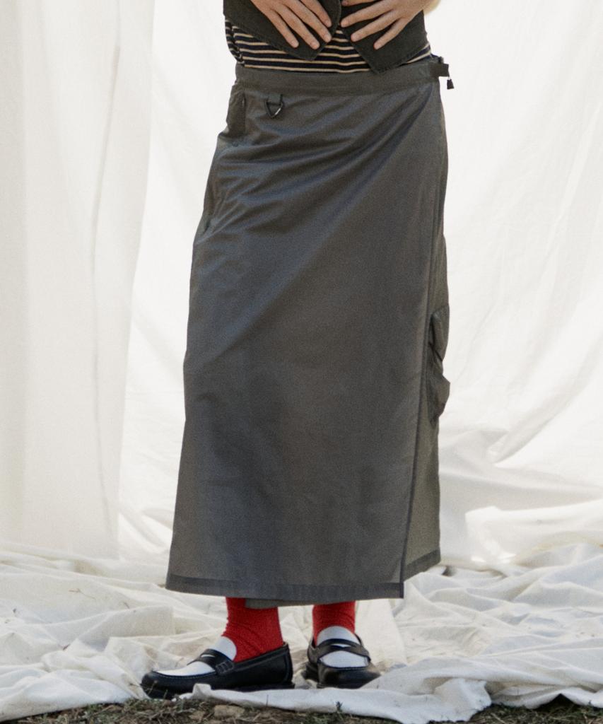 Penfield Packable Nylon Cargo Wrap Skirt Grey_Fr2Ws70U