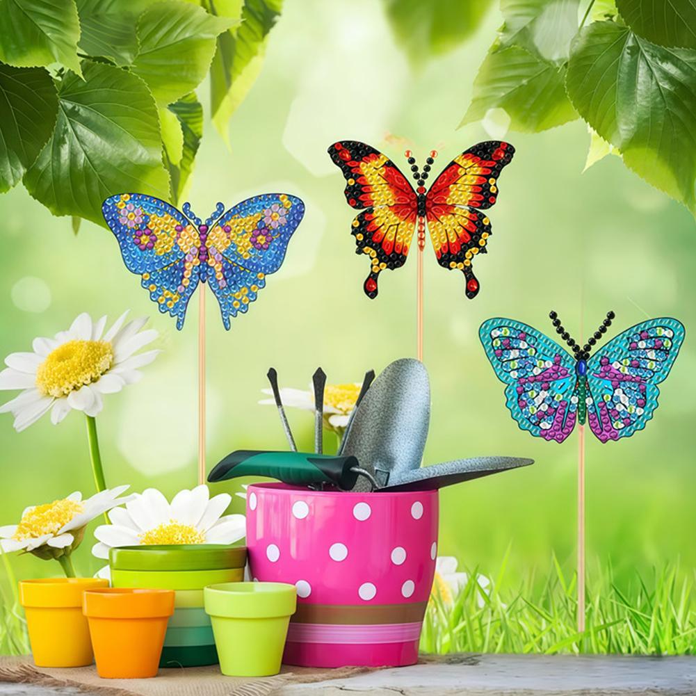 6Pcs Bee Stakes Diamond Art Kits Animal Diamond Art Garden Decor Kits DIY Crafts Diamond Art Craft Kits for Adults