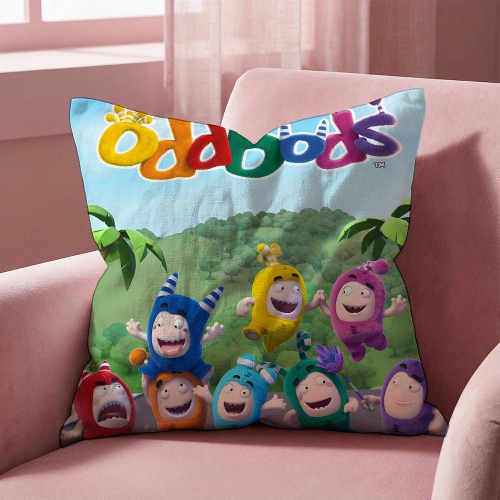 

Cartoon Oddbods Cushion Cover Multi-Scene Pillow Cover for Home & Car - Reversible, Soft & Durable for Daily Use 45cmx45cm