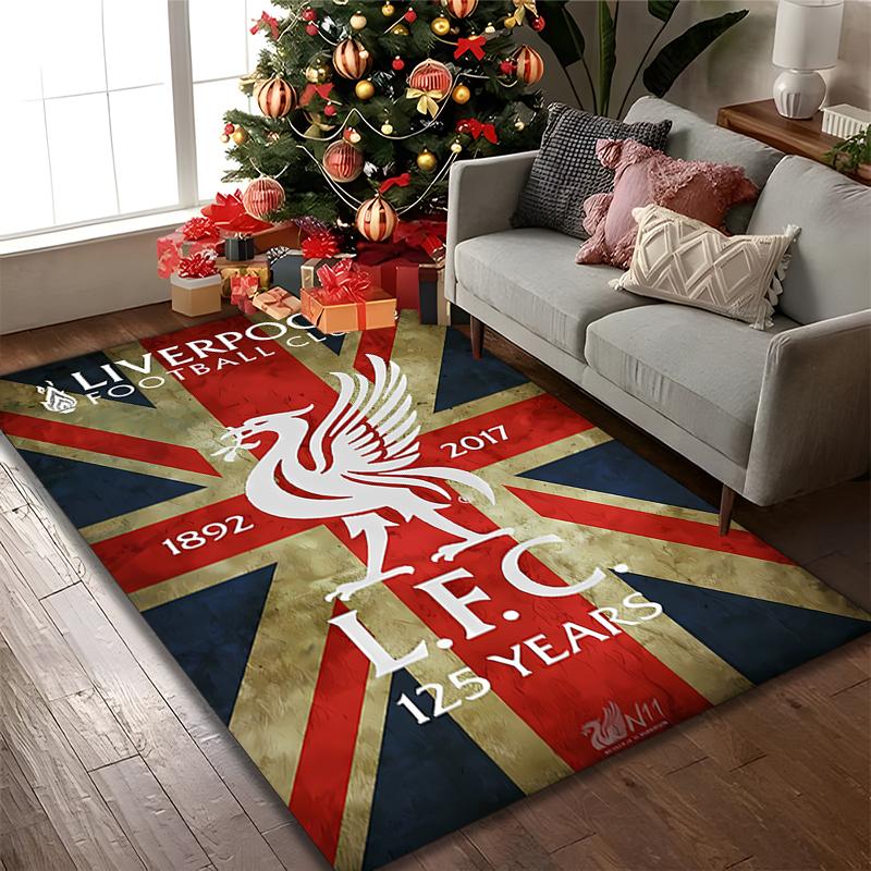 [1pc Liverpool FC Office Carpet] Easy Maintenance Chair Rug for Conference Room Use, Durable Area Sofa Floor Mat