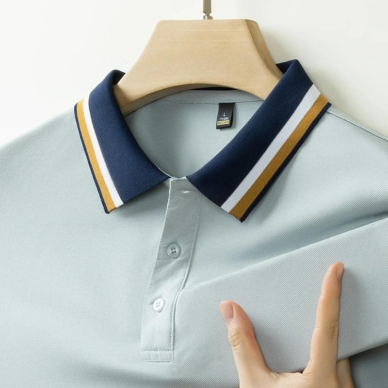 New Men's Business Casual Short Sleeved Shirt Solid Color Polo Shirt Fashionable Breathable Comfortable Versatile Top
