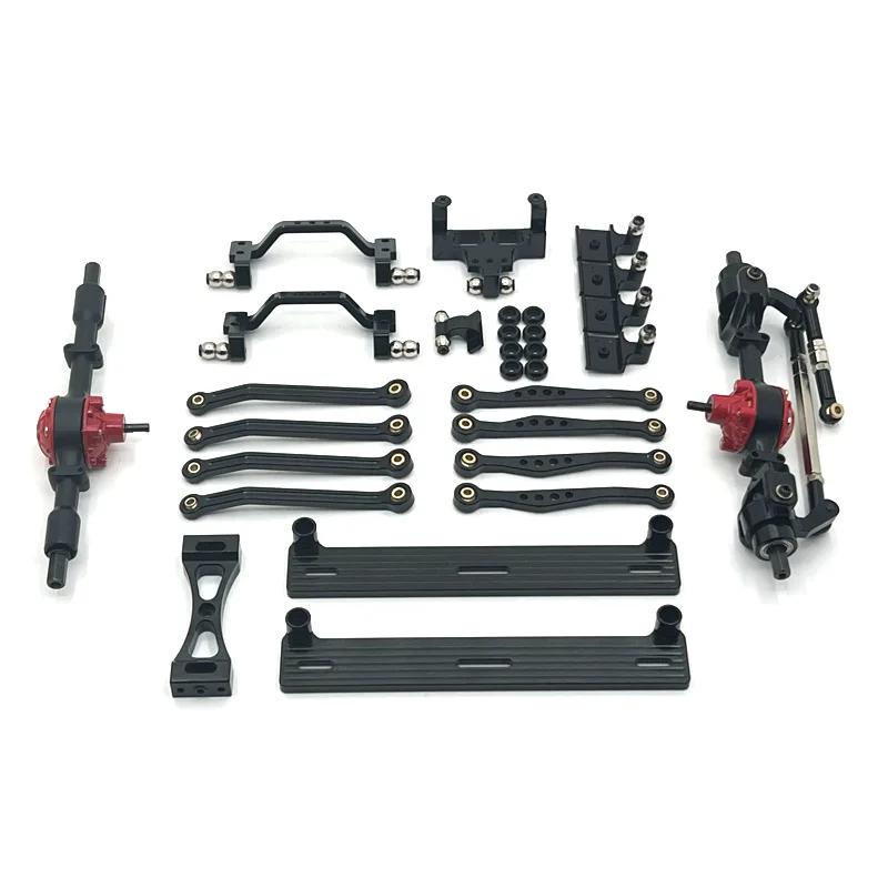 Front Rear Axle Foot Pedals Pull Rod Suspension Frame Rudder Base for WPL 1/16 C64 Toyota RC Crawler Car Metal Upgrade Parts
