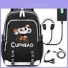 Stylish Cuphead Backpack With Usb Charging Port For Kids And Boys School Use