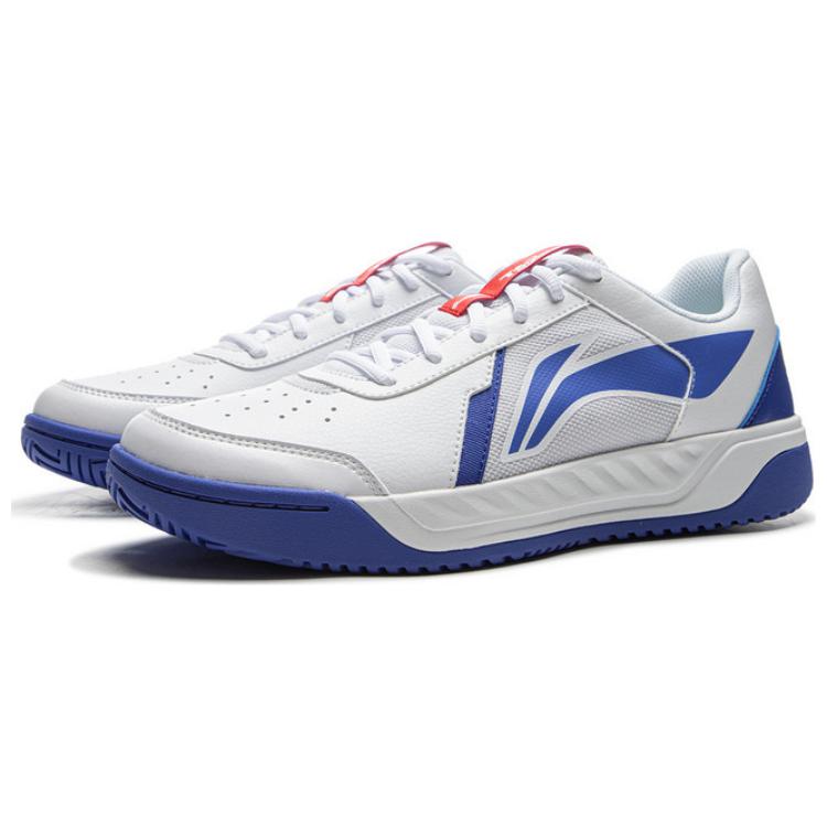 Li-Ning Simple Comfortable Fashion Non-Slip Wear-Resistant Low-Top Tennis Shoes Men sneaker White Blue ATTV003-2