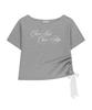 ILLIGO Sheer Ribbon Off-Shoulder Top Melange