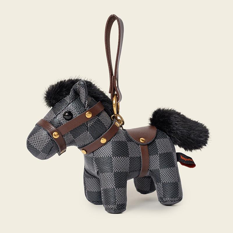 Leather Pony Keychain Cute Plush Animal Bag Charm For Kids And Teens