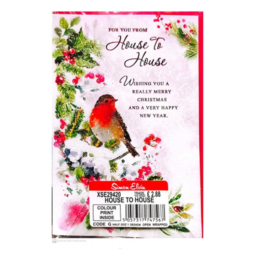 Simon Elvin For You From House To House Christmas Card (Pack of 6)