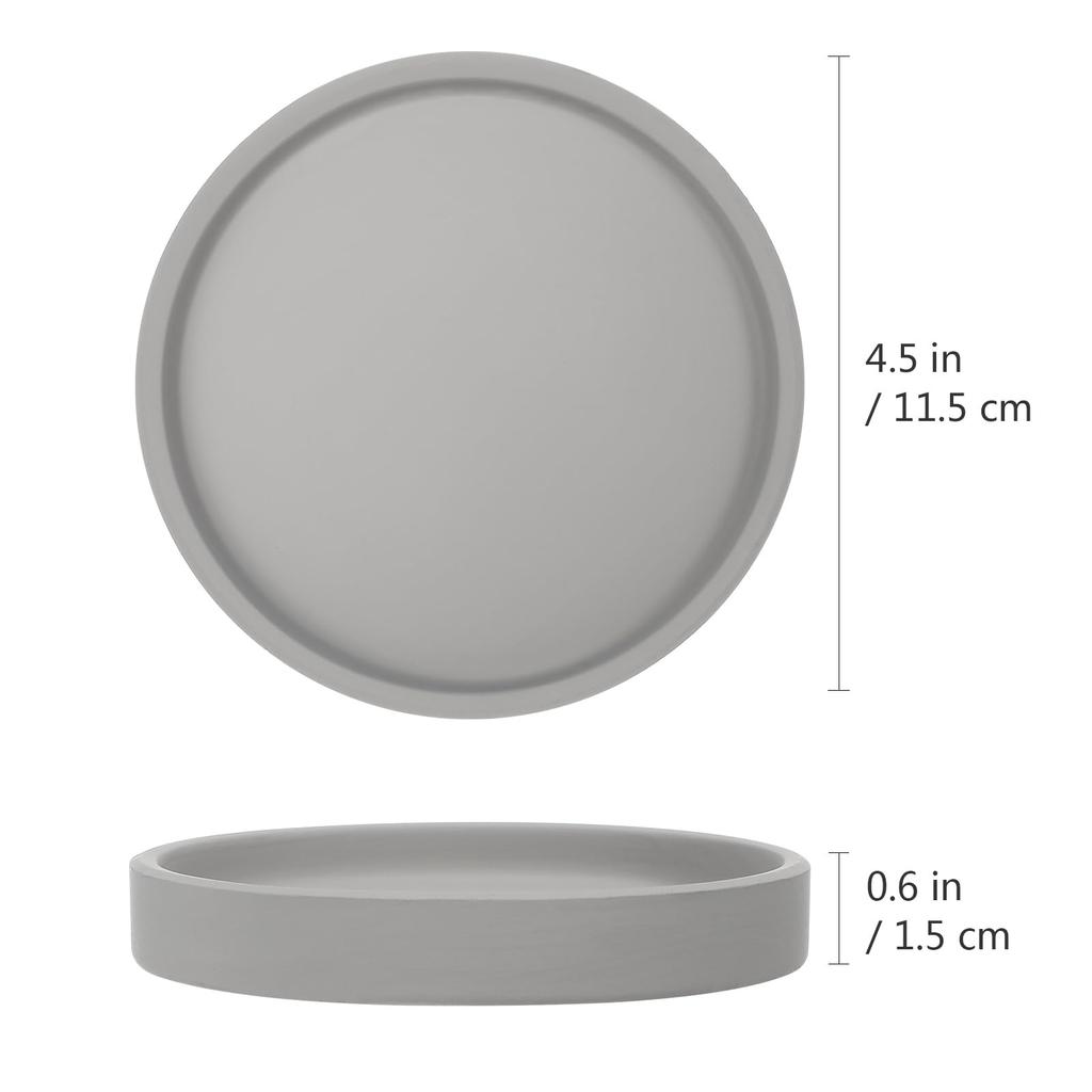 OUNONA Flower Pot Round Shallow Set of Cactus Flower Pot Gardening Dark Planter, Saucer, Tray, Plate, Ceramic, Plate, 2, Pot, Houseplant, Stand,