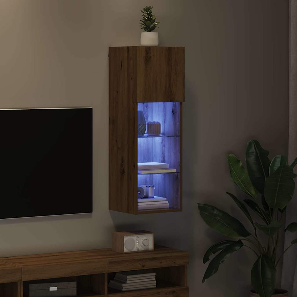 Wall Mounted TV Cabinet Artisan Oak 30.5 x 30 x 90 cm