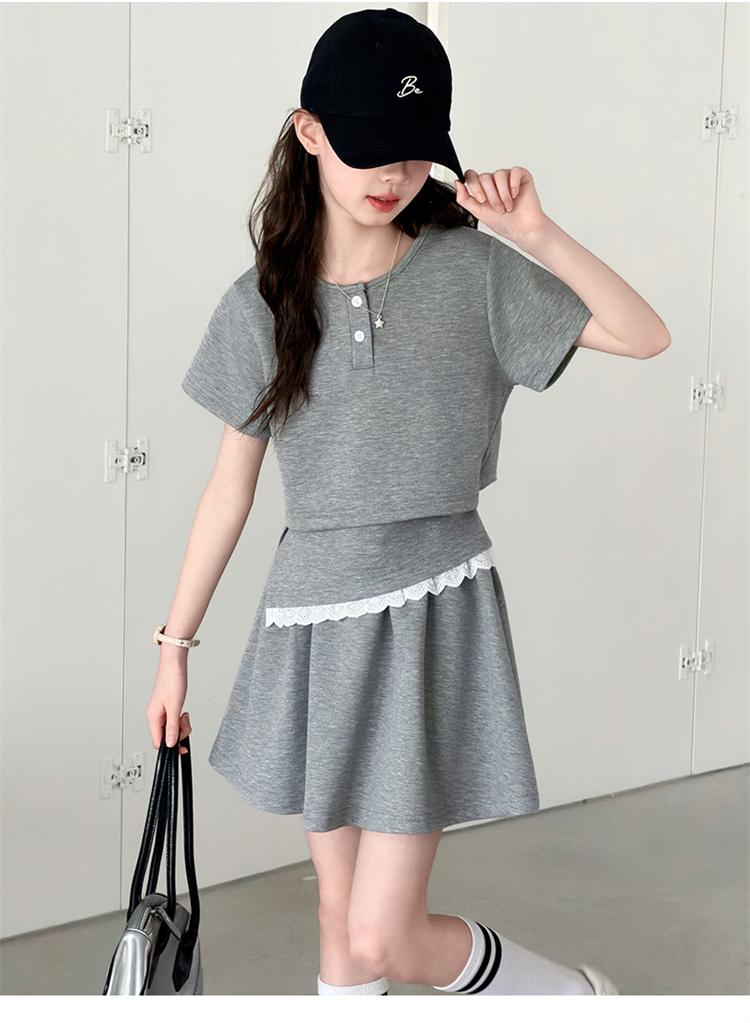Girls' Summer Casual Short-Sleeved Two-Piece Set