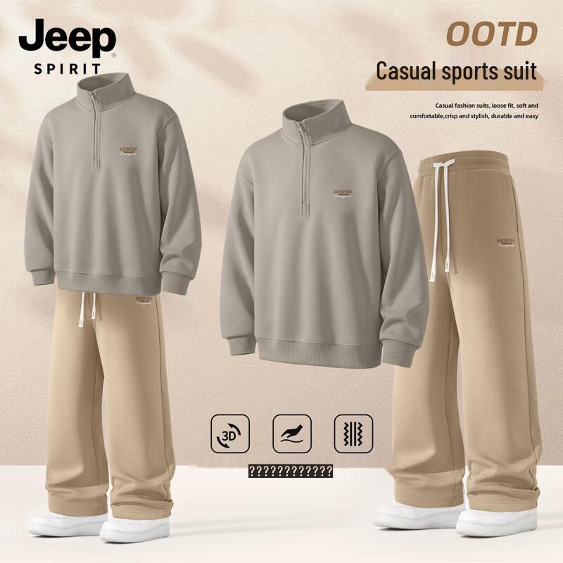 JEEP SPIRIT Men s 2025 Casual Sweatshirt & Pants Set M